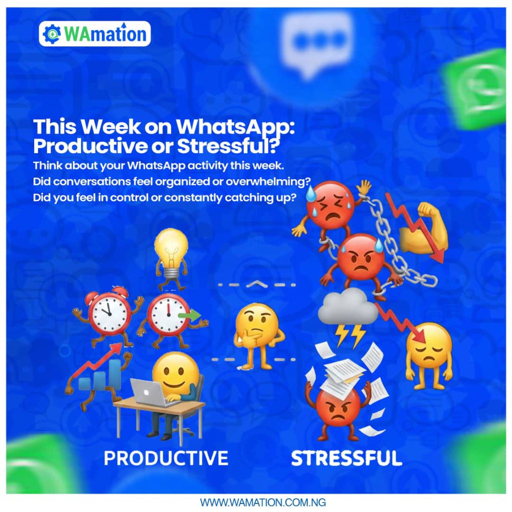 Wamation1's tweet photo. It’s Friday. Time for a quick business reset. Tell us 👇

 This week felt more like:
 A. Smooth and manageable
 B. Busy but controlled
 C. Stressful and scattered

Your answer says a lot about your current workflow.

 #WAmation #FridayCheckIn #SMELife #BusinessWorkflow https://t.co/XoglUpGvHA