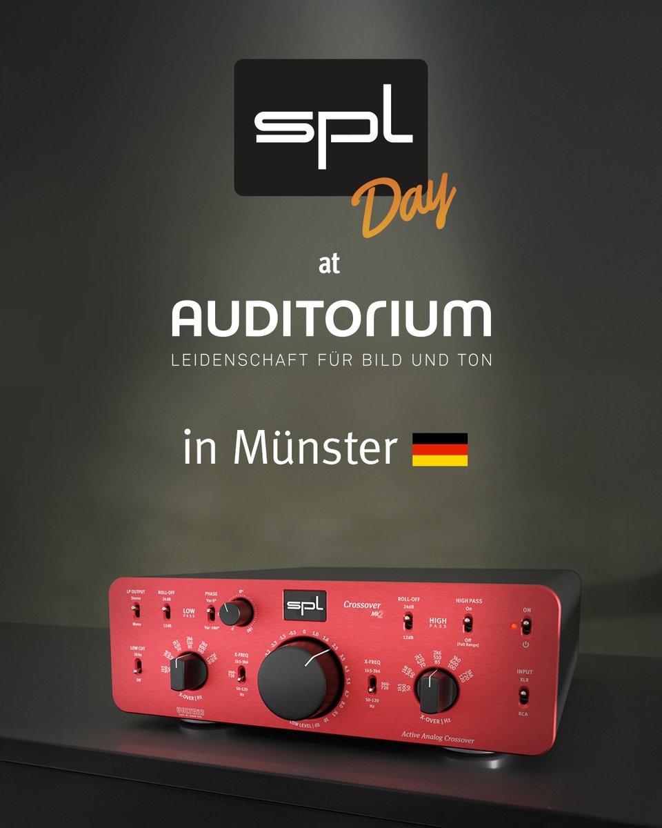 splhifi's tweet photo. Visit us at the SPL Days at Auditorium in Münster 🇩🇪
See and hear our Professional Fidelity devices. Besides the new Performer s900 &amp; Phonos duo, you can experience how the SPL Crossover Mk2 makes a “real activation” of the Manger p2 loudspeakers 🎶 https://t.co/Sws2wUwzqV