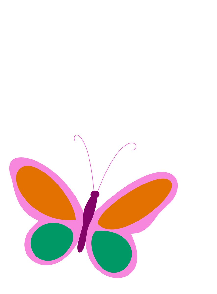 Butterfly illustration in two variations