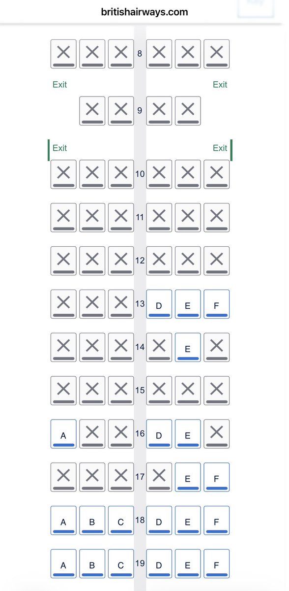 MarkLTalbot's tweet photo. @British_Airways 6 days 23 hours and 59 minutes before the flight and no decent seat available for bronze. Waste of time any level with you now. Proves my 24 Faro flights in 3 months with EJ was the right decision and you had half empty planes the couple of times I went with you. https://t.co/LhnYUsBmBt