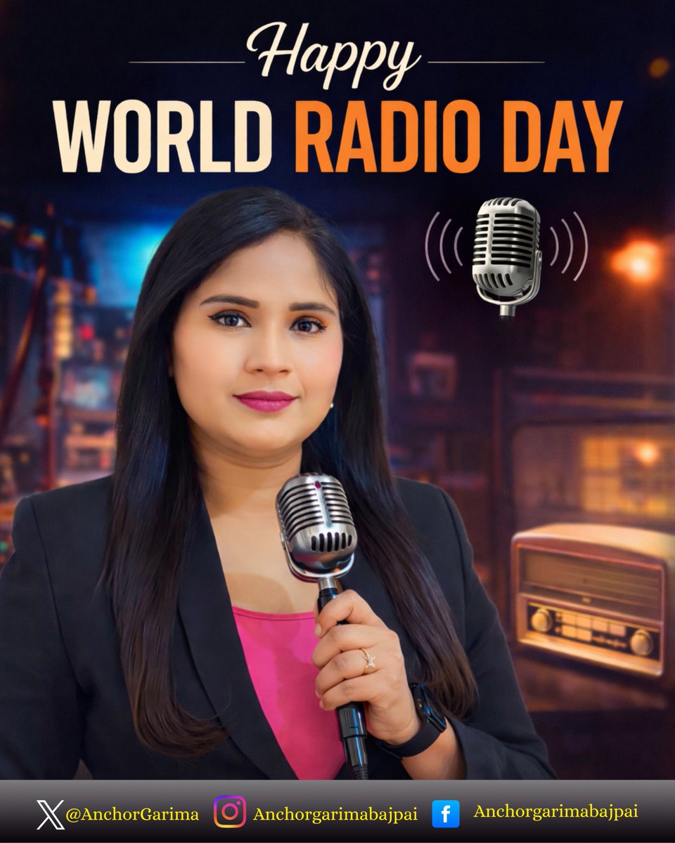 AnchorGarima's tweet photo. आवाज़ जो सिर्फ सुनाई नहीं देती…
बल्कि असर छोड़ जाती है।

रेडियो ने देश को जोड़ा है,
सच को घर-घर पहुँचाया है।

रेडियो सिर्फ एक माध्यम नहीं…
एक एहसास है ❤️

विश्व रेडियो दिवस की हार्दिक शुभकामनाएँ!

#WorldRadioDay #RadioVibes #AnchorLife #OnAir #GarimaBajpai https://t.co/9kbFxqtUE1