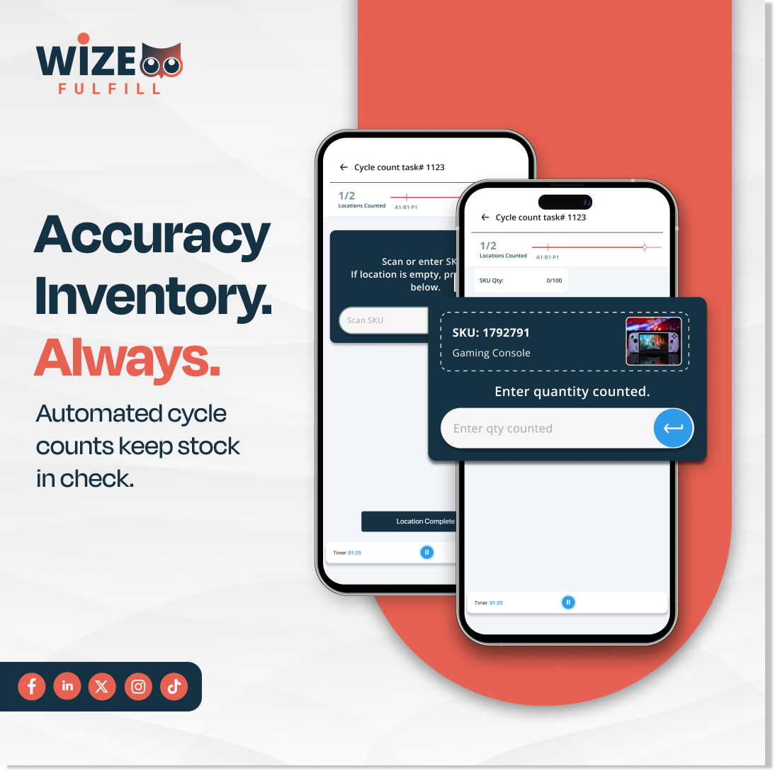 Wize_Fulfill's tweet photo. Never let small stock errors turn into big problems. Automated Cycle Counts help you verify inventory levels regularly, catch discrepancies early, and keep your warehouse audit-ready.

https://t.co/3bnW1rG5cH

#InventoryAccuracy #WizeFulfill #cyclecount #3pl #ecommerce https://t.co/CBDPqlXG9T