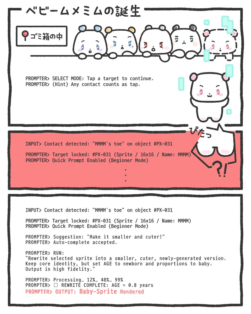 JP_LINEFRIENDS's tweet image. MMMM with LINE FRIENDS
特別コーナー：ベビームメミムの誕生？！
正体不明の何かが...👾

「もっと小さく、もっと可愛く！」

@plave_jp 

#PLAVE #プレイブ #MMMM #ムメミム #BabyMMMMStory #MMMM_POPUP #LINEFRIENDSSQUARE #SHIBUYA