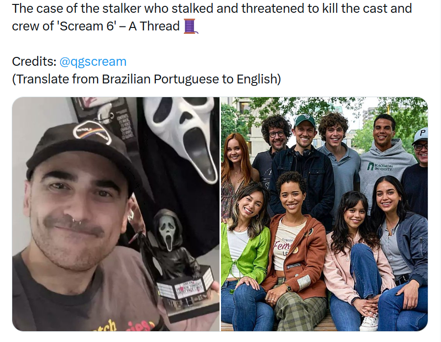 Wes Craven got hate mail from fans for killing off Randy, a fictional character, in Scream 2.

A Neve Campbell stan got arrested for harassing Radio Silence.

Melissa Barrera faced racial abuse that drove her off Twitter.

But sure, we're the toxic ones for boycotting Scream 7.