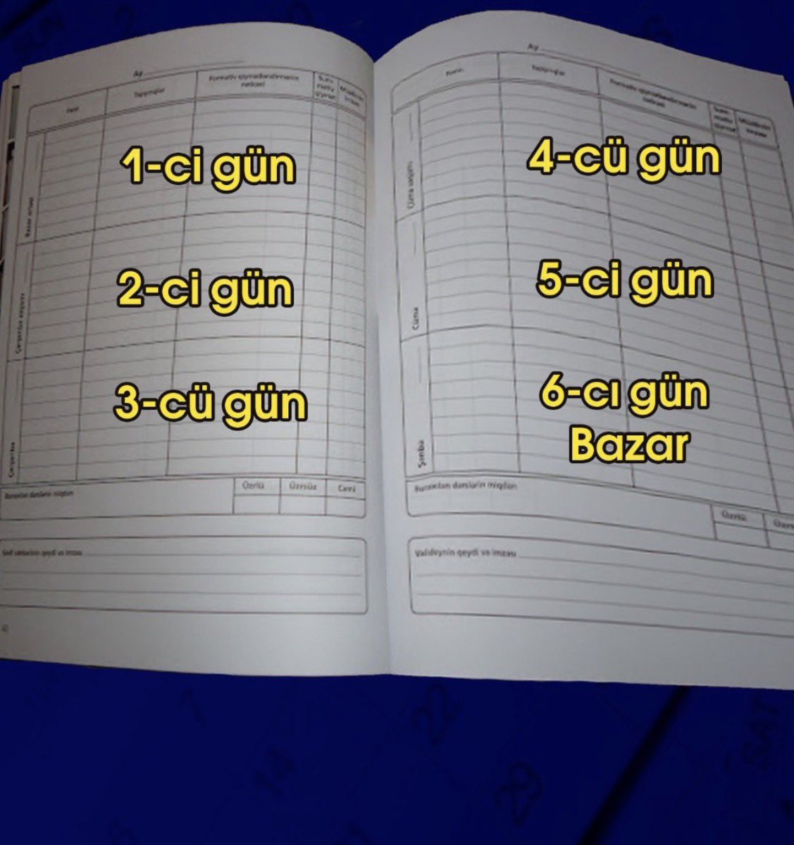 Həftənin günlərini yadımda belə saxlamışam🤭 sizdə də belədir?