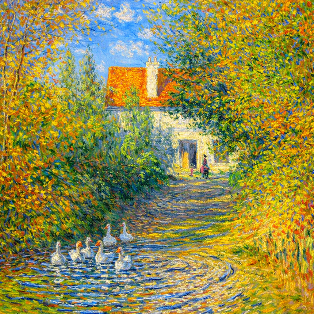 #Sevdiklerimden 🎈

🎨Geese in the Creek, 1874) by Claude Monet 
#painting #Monet