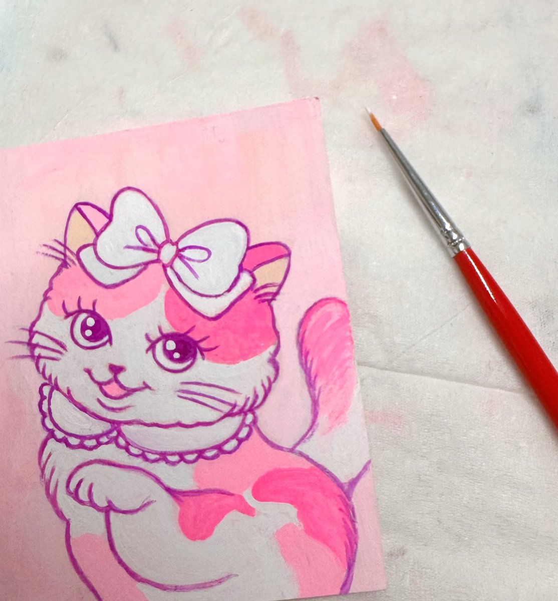 桃色の三毛猫

#wip #illustration
#イラスト