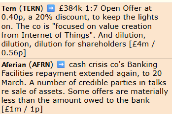 MrC's Smallcap Sweep. Dilution, dilution, dilution - IoT co's flood of shares. 
𝗧𝗘𝗥𝗡,𝗔𝗙𝗥𝗡,𝗡𝗫𝗤,𝗦𝗕𝗧𝗫,𝗚𝗦𝗧,𝗘𝗢𝗧,𝗗𝗜𝗩𝗜,𝗦𝗗𝗜,𝗘𝗦𝗢,𝗖𝗟𝗕𝗫

My report will appear on today's Small/Mid Caps with Paul Scott. Subscribe at
paulypilot.substack.com