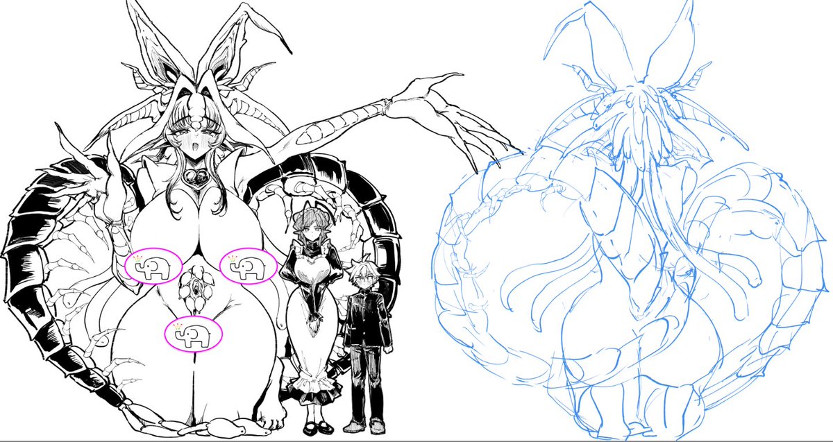 次回作の『おね宇宙人』の最終キャラデザが決まりました!!!!!コストおっも!!でもいいの同人だから!!描いてて楽しければ!果たして描き終わった後にもこの言葉が吐けるでしょうか!自分の制作ペースが未だに分からないので無謀にもGW発売を目指しています!言うだけならタダ!!乞うご期待!! 