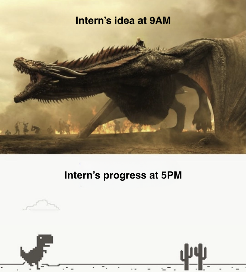 No matter what, intern is busy doing intern things 💪