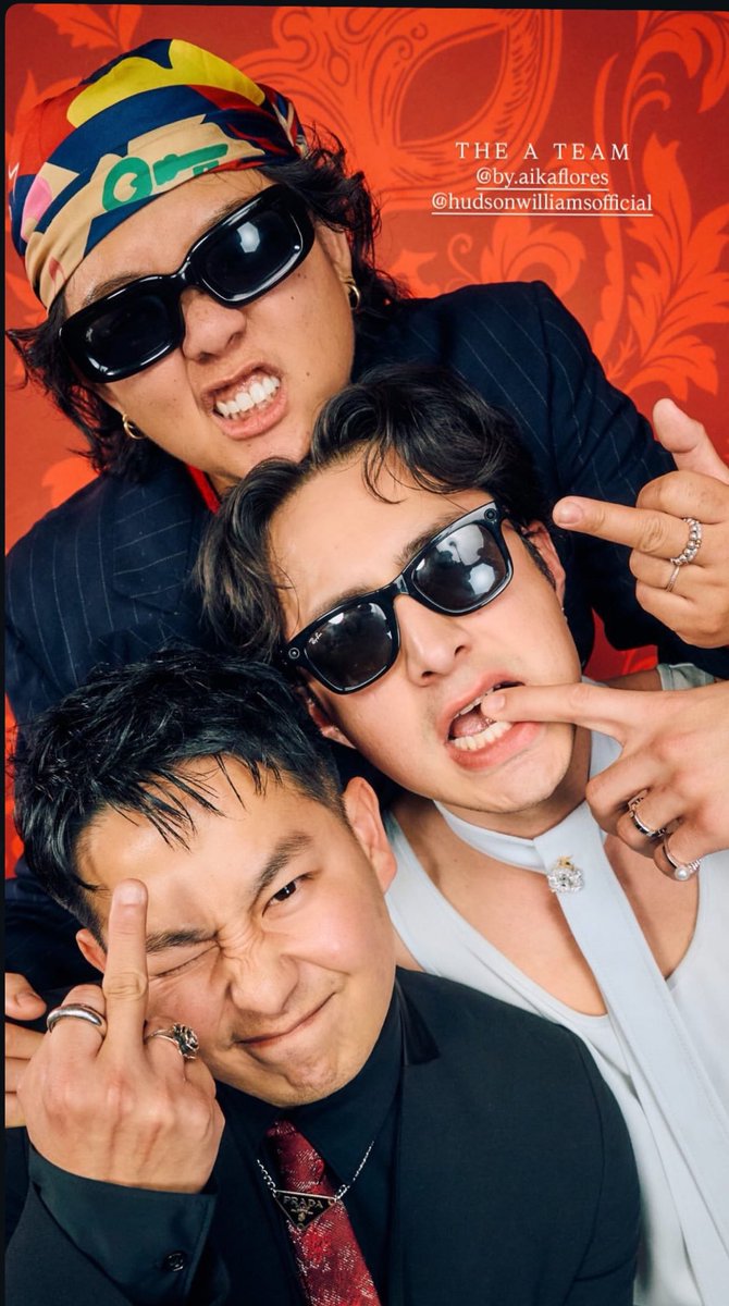 MY TRIO! Hudson Williams with Aika Flores and Henry Wu at Gold House’s Lunar New Year Celebration in NYC 💗 via hello.henry