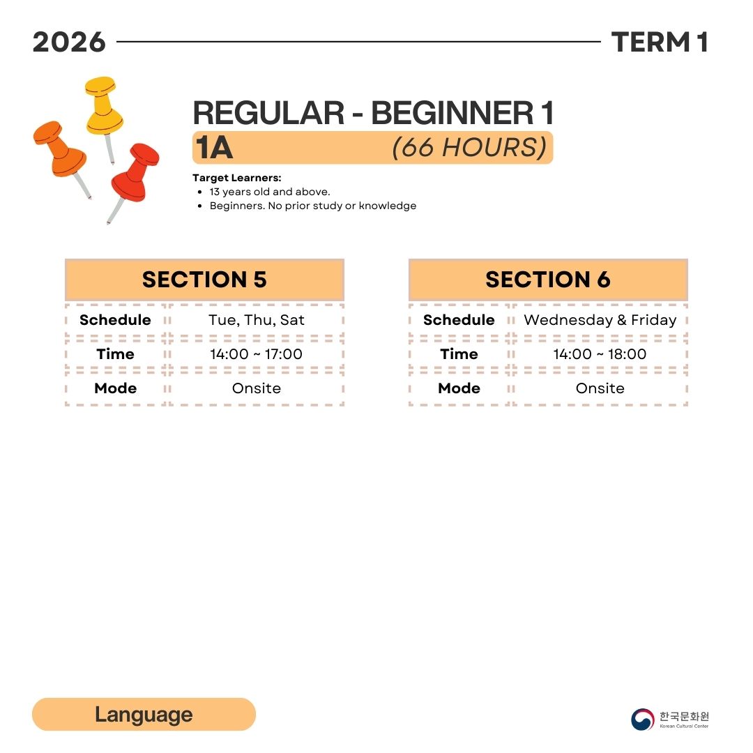 KCCPHIL's tweet photo. π£π 2026 TERM 1: Language Classes for Beginners
π Application Form: https://t.co/2w1KAGIxPM
π Remaining slots per class: https://t.co/nlZKgqLPsX
The online application will be open starting today, February 13 until February 17.
#KCCClass #KCCPhil #KoreanCulturePH https://t.co/6yLBroBVi5