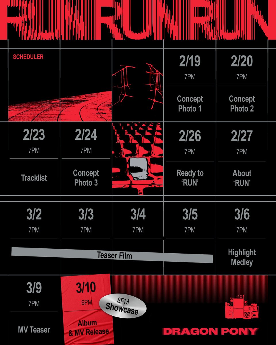 Dragon Pony (드래곤포니) EP [RUN RUN RUN]

Scheduler

2026. 03. 10. 6PM (KST)

#DragonPony #드래곤포니 
#RUNRUNRUN