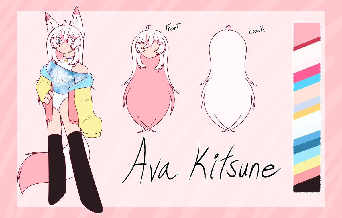 Ava_Fox_Artz's tweet photo. New redesign!!! I'm kinda proud of this new design and a different color change! 
I'm still planning to make her different outfits for aesthetic or lore~

#digitalart #characterdesign https://t.co/wrpjfr4SQJ