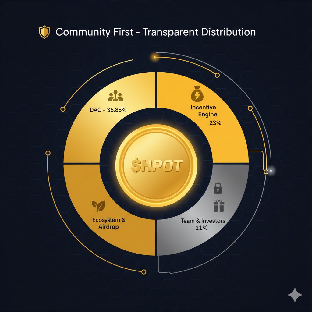 dreamchain001's tweet photo. Community First – Transparent Distribution 🛡️🍯

A token is only as strong as its foundation.

In DeFi, weak distribution models create long-term instability:
• Heavy VC allocations
• Short unlock cliffs
• Misaligned insider incentives
• Retail exit liquidity

We designed $HPOT differently.

The goal wasn’t just to launch a token — it was to build a structure that protects the market from internal imbalance.

Here’s how the full 100% supply is allocated for long-term alignment:

• DAO (36.85%) – The largest allocation goes to the community treasury. Governance isn’t symbolic. It has real weight, real control, and long-term influence over protocol direction.

• Incentive Engine (23%) – This allocation powers BGT bribes, liquidity incentives, and strategic emissions designed to drive sustainable ecosystem growth — not mercenary farming.

• Team & Investors (~21%) – Consolidated under the same “No-Forced-Sell” entitlement structure as users. No privileged payout mechanics. No asymmetric liquidity advantage.

• Ecosystem & Airdrop (15%) – Dedicated to strategic partnerships, integrations, and rewarding early contributors to the hive.

The key principle?
No single group can overwhelm the market.

Decentralization isn’t just about governance votes — it’s about supply structure, unlock logic, and economic fairness.

That’s how you build durability. 🐝