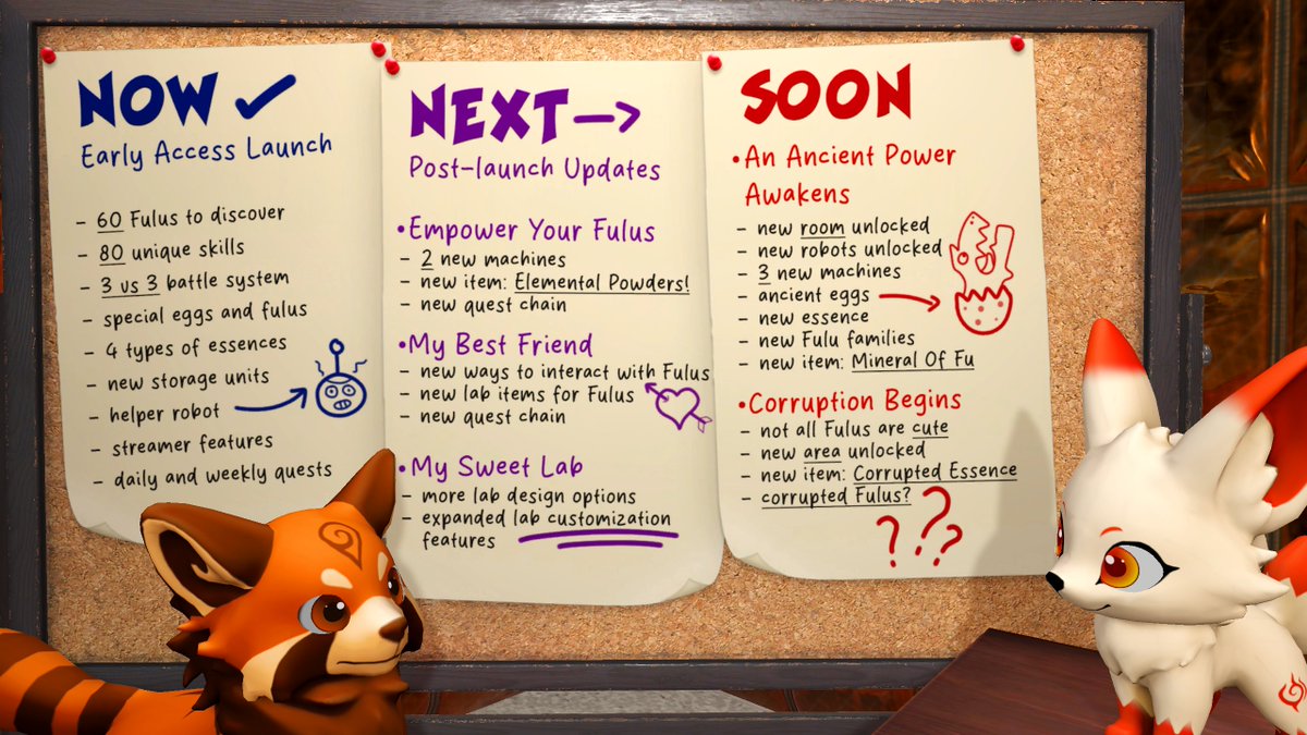 🙋‍♂️ Hello Fulu creators,

With our dreams and your feedback, we’ve brought the game to the Early Access stage. Today, we’re here to share our future plans with you. We’re excited to present our roadmap.

Our roadmap is packed with new systems, improved mechanics, and content that