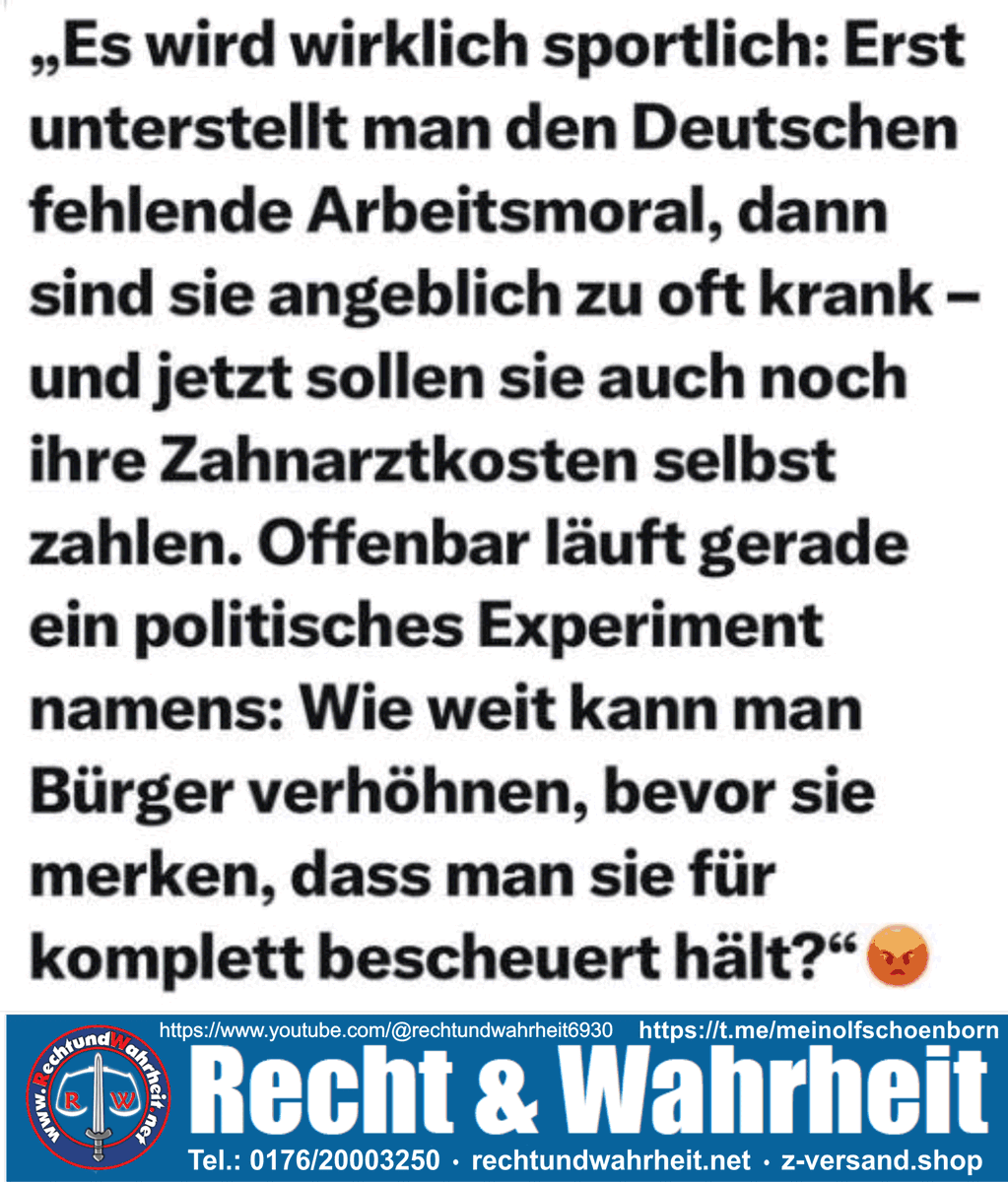 m_schonborn's tweet photo. #Deutschland, #Bürger, #Zahnarzt, #kosten, #bescheuert, #Arbeitsmoral, #Recht, #und, #Wahreit, #Schönborn https://t.co/7xU4rcNlMN