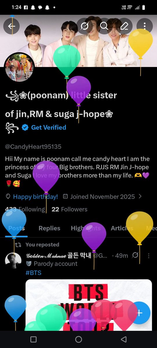 ꧁❀(poonam) little sister of jin,RM & suga j-hope❀꧂ tweet media