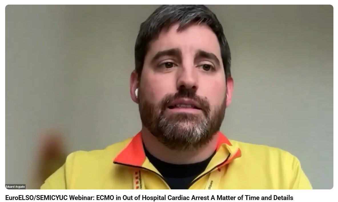 ▶️ El Dr. Eduard Argudo, metge de l’Hospital Vall d’Hebron (<a href="/vallhebron/">Vall d'Hebron</a>) i especialista en l’atenció al pacient crític complex (#PCAC del SEM), participa com a moderador al webinar d’EuroELSO, organitzat conjuntament amb la Societat Espanyola de Medicina Intensiva, Crítica i