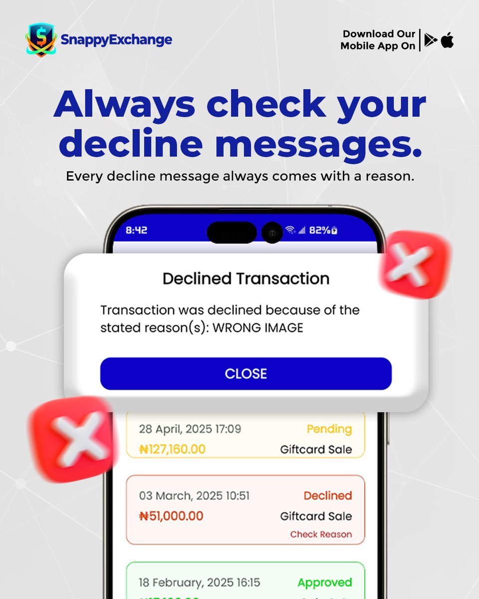 Got a declined transaction? Don’t ignore it ❌
Every decline message comes with a reason. Take a moment to check it, fix the issue, and resubmit correctly to avoid repeated delays ⏳

| Barca | Lookman | Tacha | Martinelli | Tinubu | #LoveIslandAllStars