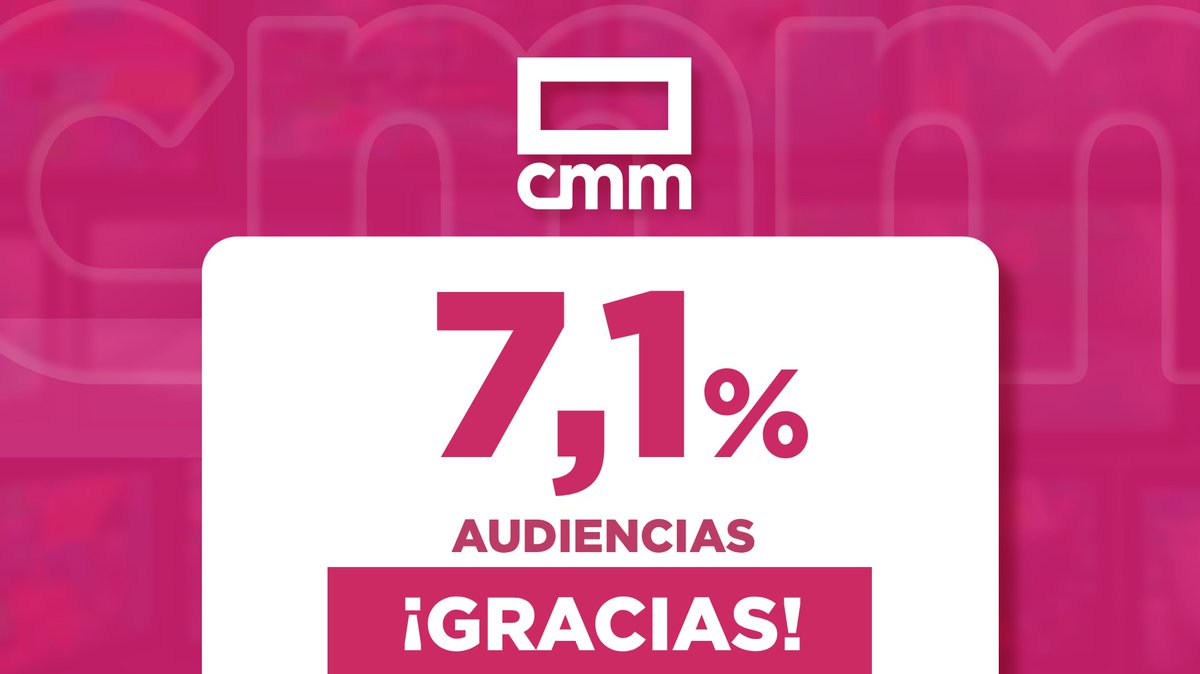 CMM_es's tweet image. Gracias un día más por vuestra confianza y hacer que #CMM logre una audiencia media del 7.1% en la jornada de ayer.

Seguimos latiendo contigo ♥ 
cmmedia.es/play