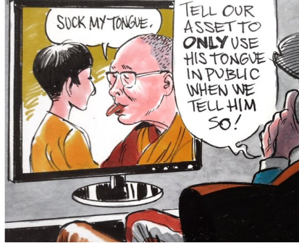 mutuelle1's tweet photo. I saw His Holiness stick out his tongue, ready to devour a child’s face.That’s enough for me to refuse to believe you.#DalaiLama #Epstein #GadenPhodrang https://t.co/FgPqYSBDLs