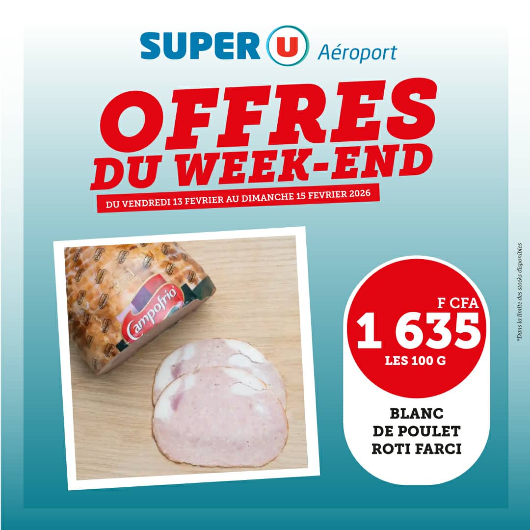 Les offres du week-end sont disponibles, en exclusivité à Super U Aéroport ! 

À ne surtout pas manquer, alors foncez en magasin !