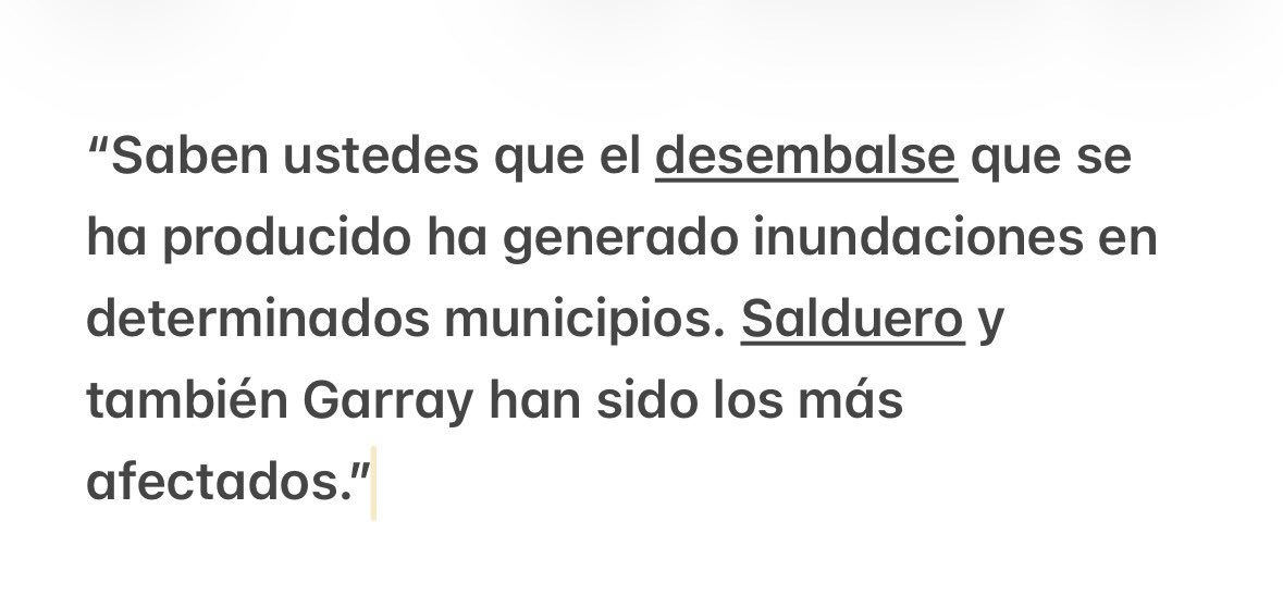 Mañueco achacó los problemas en Salduero, que está aguas arriba del pantano de la Cuerda del Pozo, al desembalse de agua del mismo. 
O hay que explicárselo como en Barrio Sésamo, o no conoce Castilla y León después de  7 años.
Todo mi apoyo a los vecinos de los pueblos afectados.