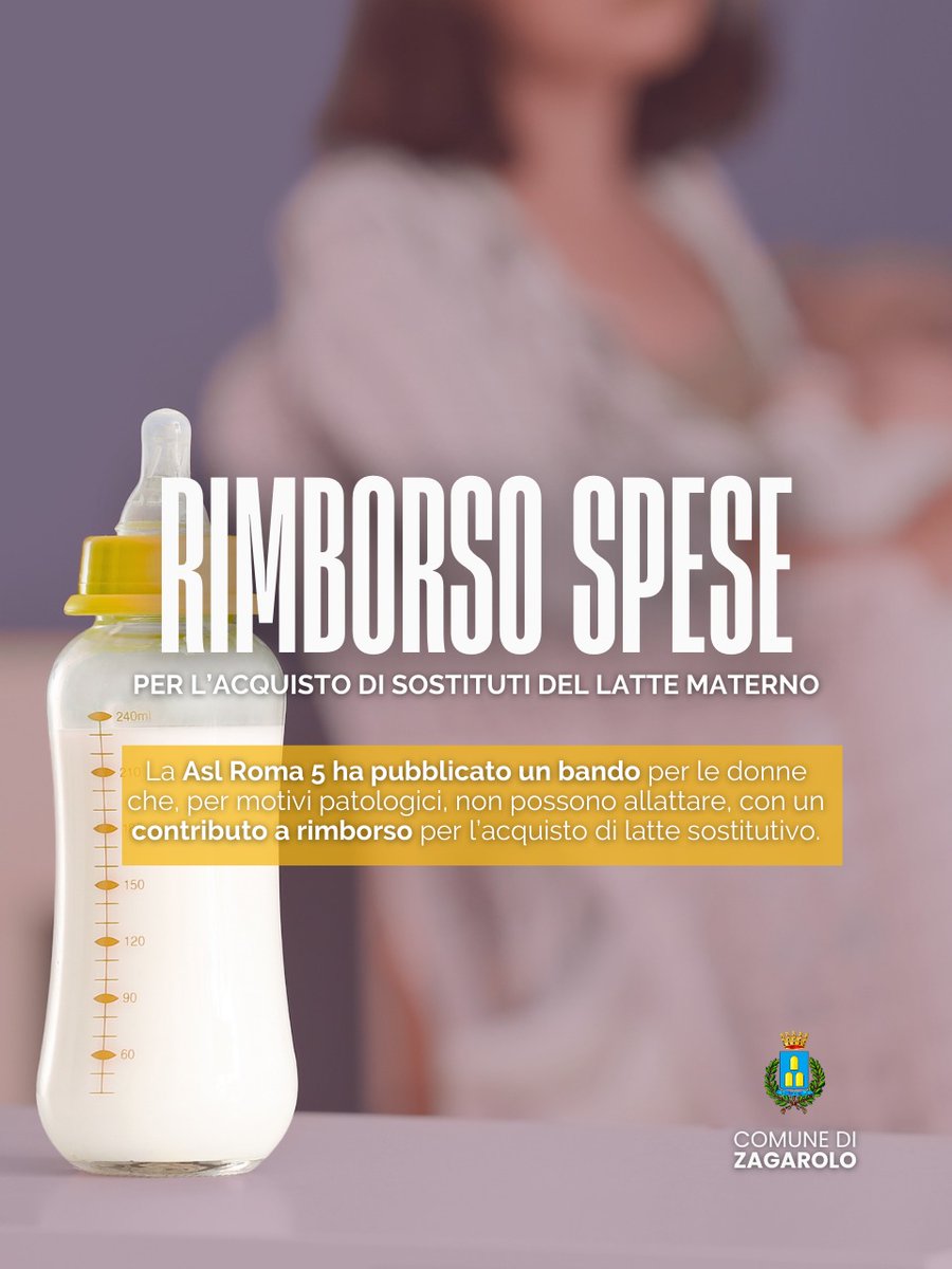 ComuneZagarolo's tweet photo. CONTRIBUTO A RIMBORSO DELLE SPESE PER L’ACQUISTO DI SOSTITUTI DEL LATTE MATERNO - TUTTE LE INFO
https://t.co/UFcr5IgwF5 https://t.co/uEFpZNab48