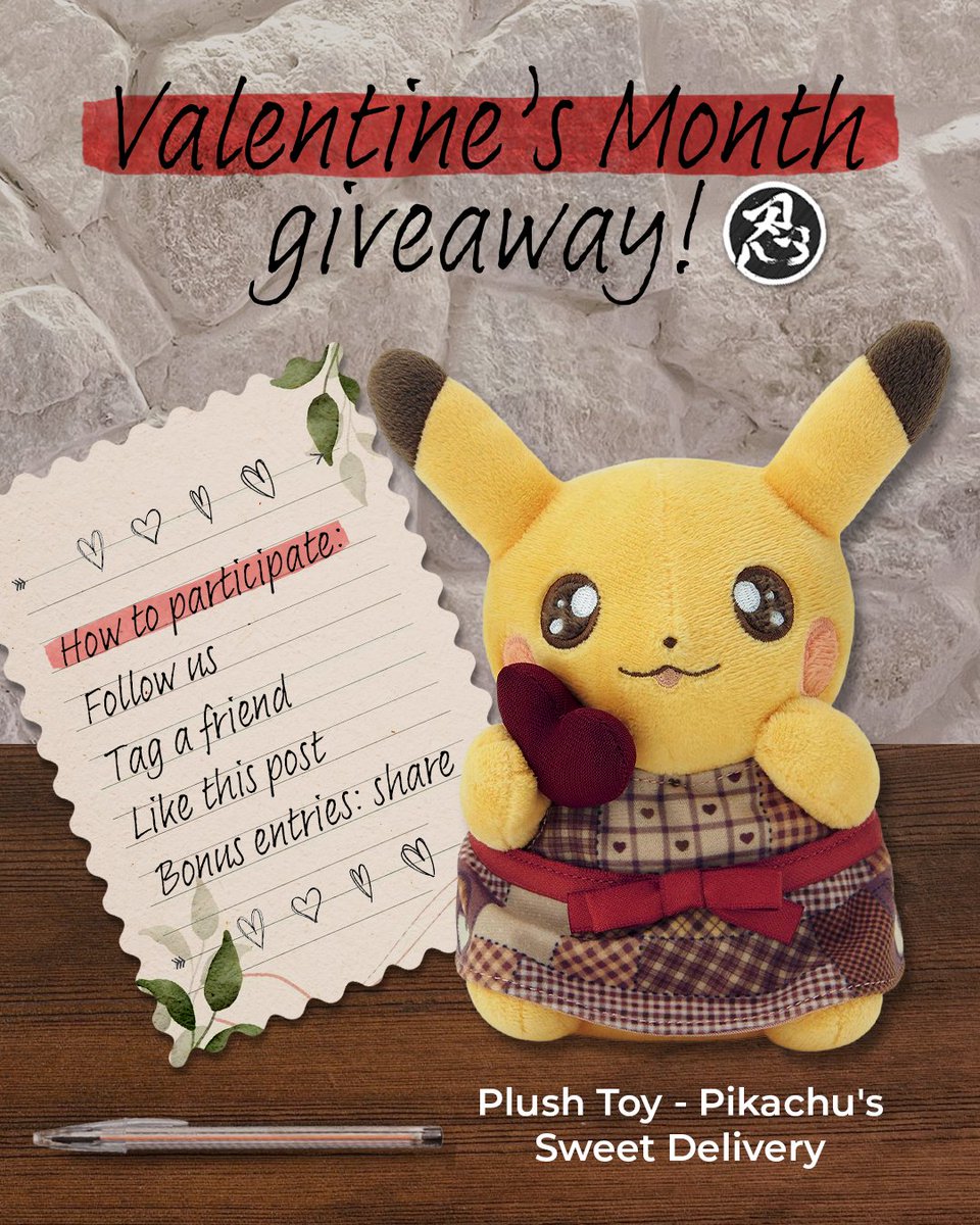 Valentine’s Giveaway ❤️

Win the Pokémon: Plush Toy - Pikachu’s Sweet Delivery (Limited Edition) ✨

To enter:
❤️ Follow us
❤️ Like this post
❤️ Tag someone you’d share chocolates with
Bonus: Share this post for an extra chance 👀

Want more chances? Enter on Twitter, Instagram