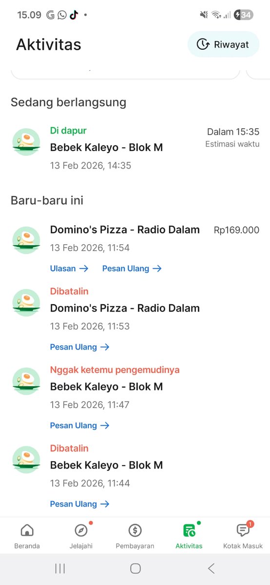 vikkyroth's tweet photo. @GrabID ini kenapa ya kok di cancel terus https://t.co/haqI8dCjs3