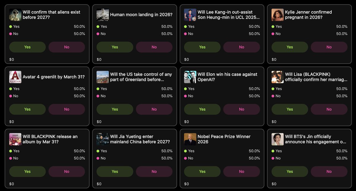 From Aliens 👽 to K-pop comebacks 🎤 to Nobel winners 🏆  

Predict the biggest moments in entertainment, tech, politics, and beyond on VIZO. 

Feel the real prediction experience now at vizo.exchange