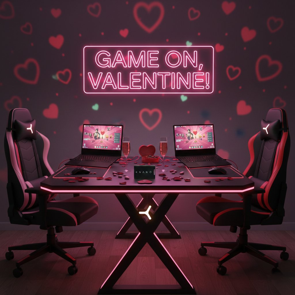 YOM_Official's tweet image. Is a gaming setup for two
more romantic than dinner for two? 🎮❤️

(Energy drink in the glasses)

Drop your answer