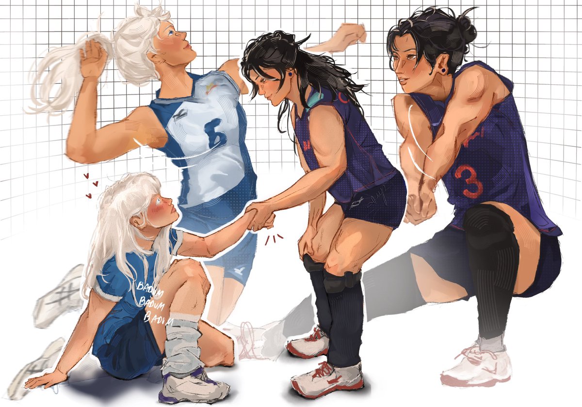 00erys's tweet image. volleyball au #gego #夏五