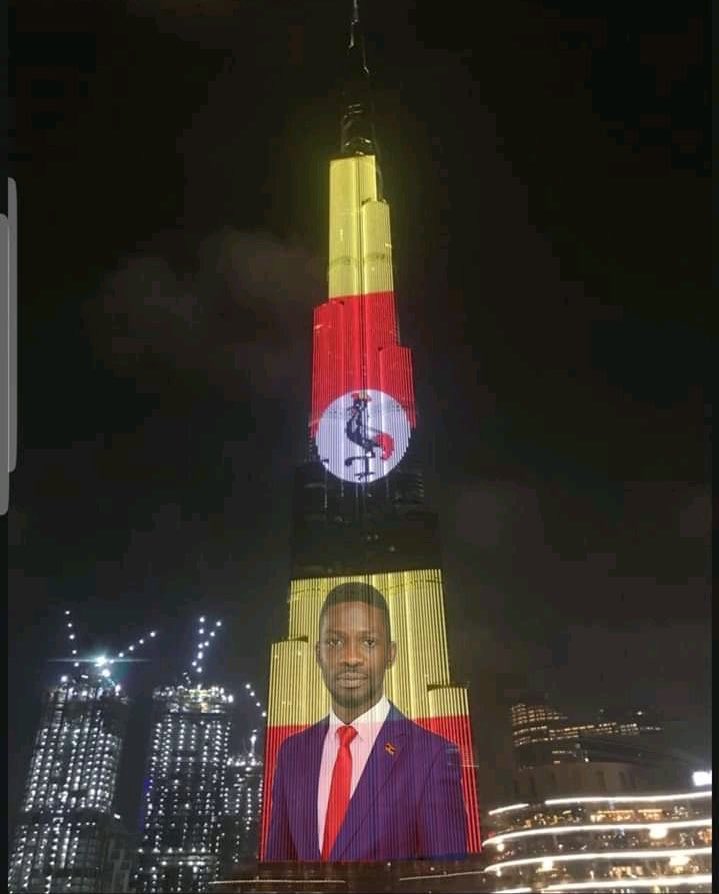 Last night, Burj Khalifa celebrated President Bobi Wine’s birthday #BobiWineAt44