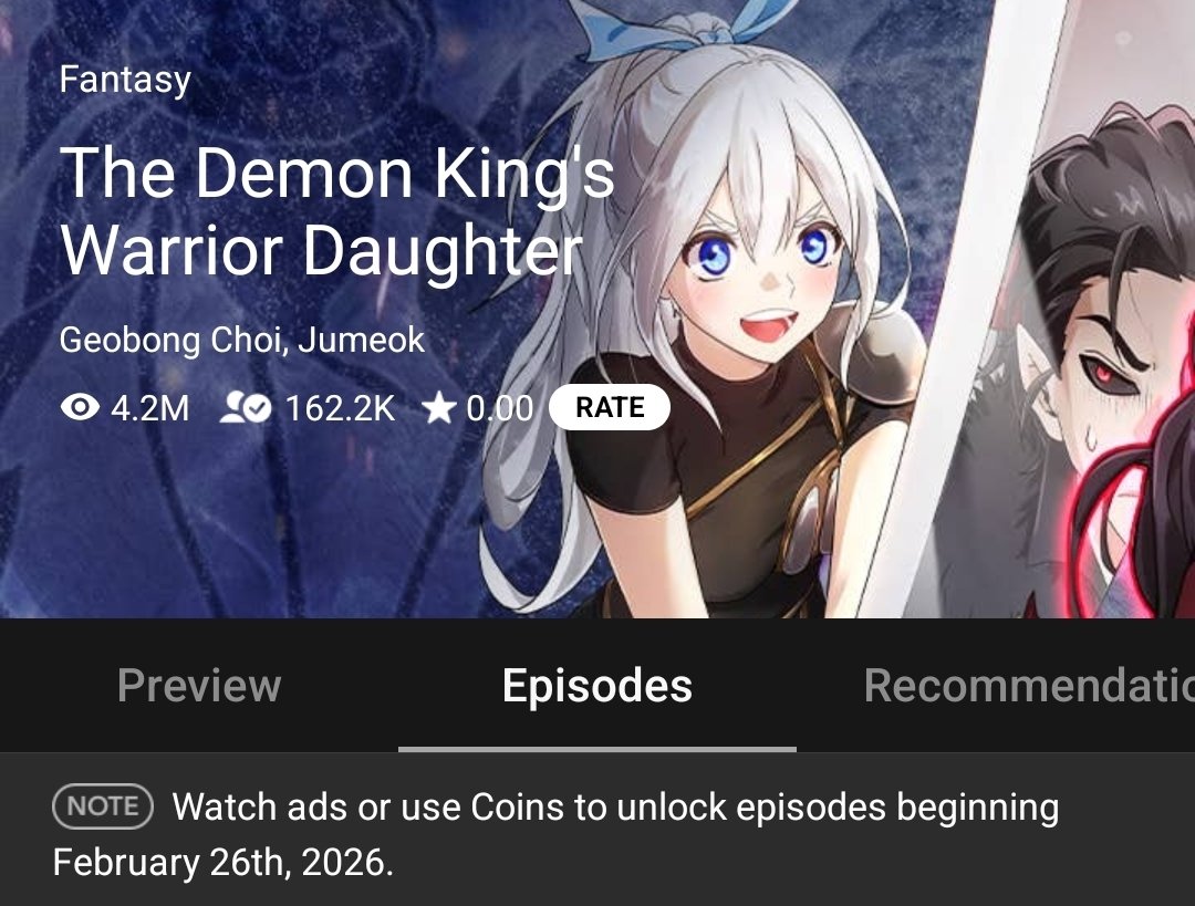 ❗️WEBTOON series moving to the ad/coins format on February 26