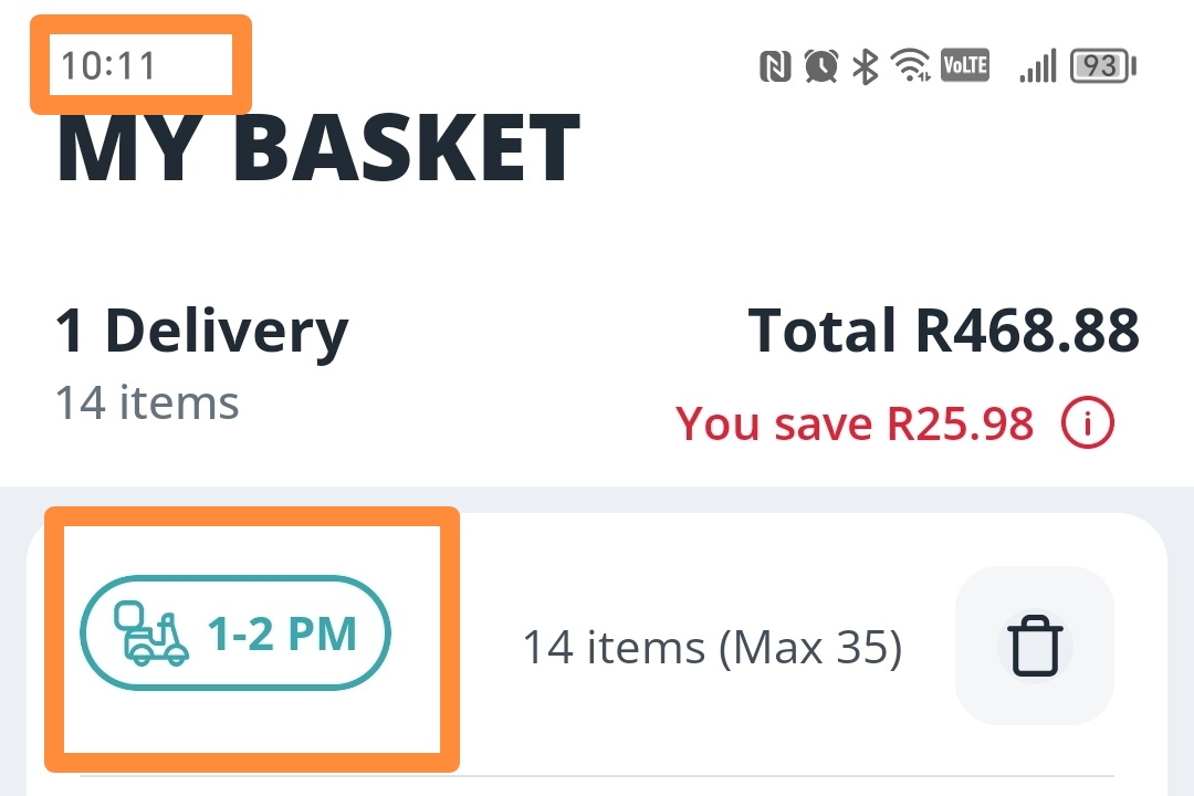 Em_dee27's tweet photo. Me: Let me order my groceries now so I can run errands at lunchtime. 

@Sixty60_Tweets: YOU WILL WAIT THREE HOURS! https://t.co/AUfvPPufn1