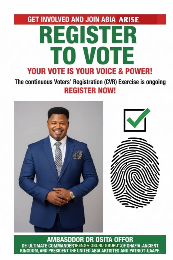 ultimate4senate's tweet photo. Ambassador Dr. Osita Offor – De Ultimate Commander, the Ikenga Gburugburu of Ohafia Ancient Kingdom, passionately calls on the great and resilient people of Abia State to rise and take their rightful place in shaping the future of our dear state. https://t.co/fE2LZarIPM