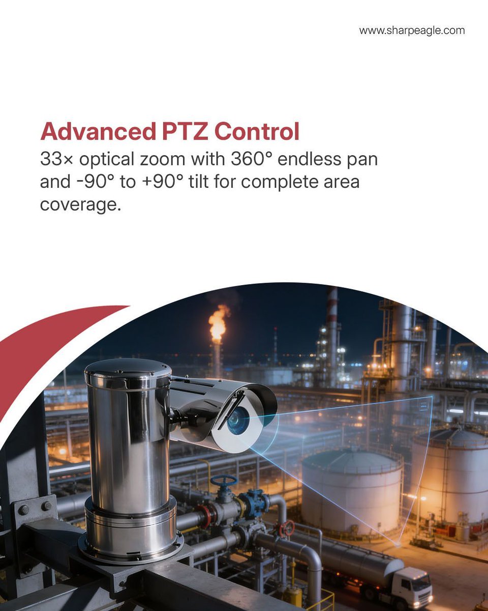 sharpeagletv's tweet image. Swipe through SharpEagle's ATEX Certified Explosion Proof PTZ Camera—built to dominate hazardous zones!

Cover massive areas with zero blind spots!

For more details visit: sharpeagle.com/product/explos…

#ExProofPTZ #SharpEagle #HazardousArea #ATEXCertified #SafetyTech
