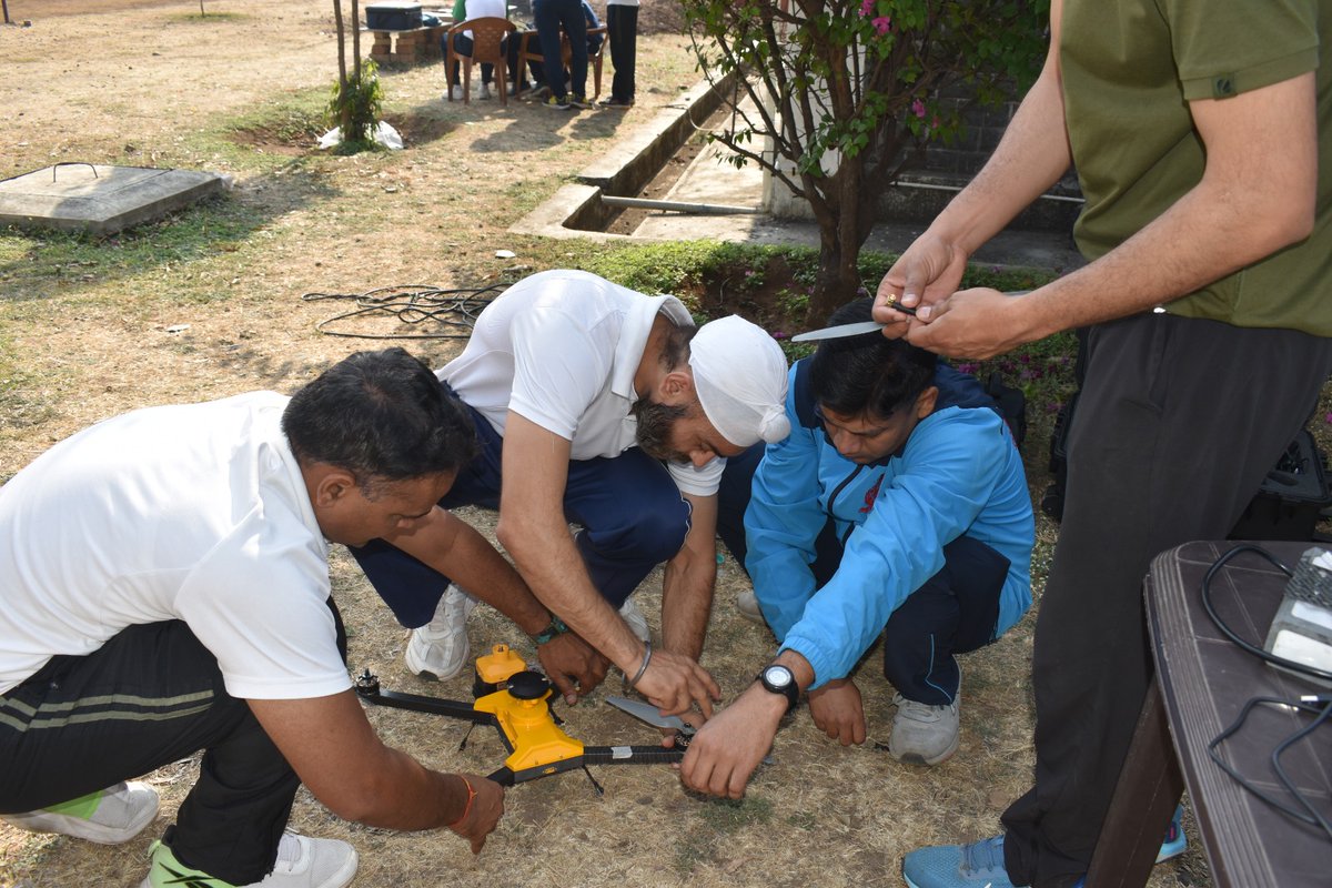 MapmyIndia's tweet photo. We are proud to announce our first successful supply and deployment of indigenous Survey Grade Drones by @MapmyIndia to the Indian Army.

These state-of-the-art, Made-in-India drones, equipped with advanced aerial survey and mapping technology, will be used for hands-on training at the Faculty of Geospatial Sciences (FGS), College of Military Engineering (CME) — the Centre of Expertise for Geospatial Sciences and Geo-Informatics for the Armed Forces.

Designed for high-precision surveying, terrain mapping, and aerial reconnaissance, the drones will support the Corps of Engineers with faster, safer, and more accurate data acquisition for operational and engineering applications.

The training and evaluation sessions at FGS saw active participation and valuable technical feedback, contributing to the continuous refinement of indigenous drone technologies for defence use.

We express our sincere gratitude to the Col SK Sarkar, Commander, Faculty of Geospatial Sciences, for his visionary leadership, guidance, and critical technical inputs during the training and demonstration sessions. His insights and feedback are invaluable for refining technology aligned with Army requirements. We also extend our sincere gratitude to the entire Faculty of Geospatial Sciences, as well as the leadership of CME and the Corps of Engineers, for their guidance, support, and trust.

Together, we advance towards strengthening national capabilities through indigenous geospatial and drone technologies — aligned with the vision of Atmanirbhar Bharat.

@rakeshverma1950 | @MapmyindiaVerma | @_rohanverma 

#AtmanirbharBharat #IndianArmy #DefenceInnovation #Geospatial #DroneSurvey #CorpsOfEngineers #CMEPune #IndigenousTechnology #MapmyIndia