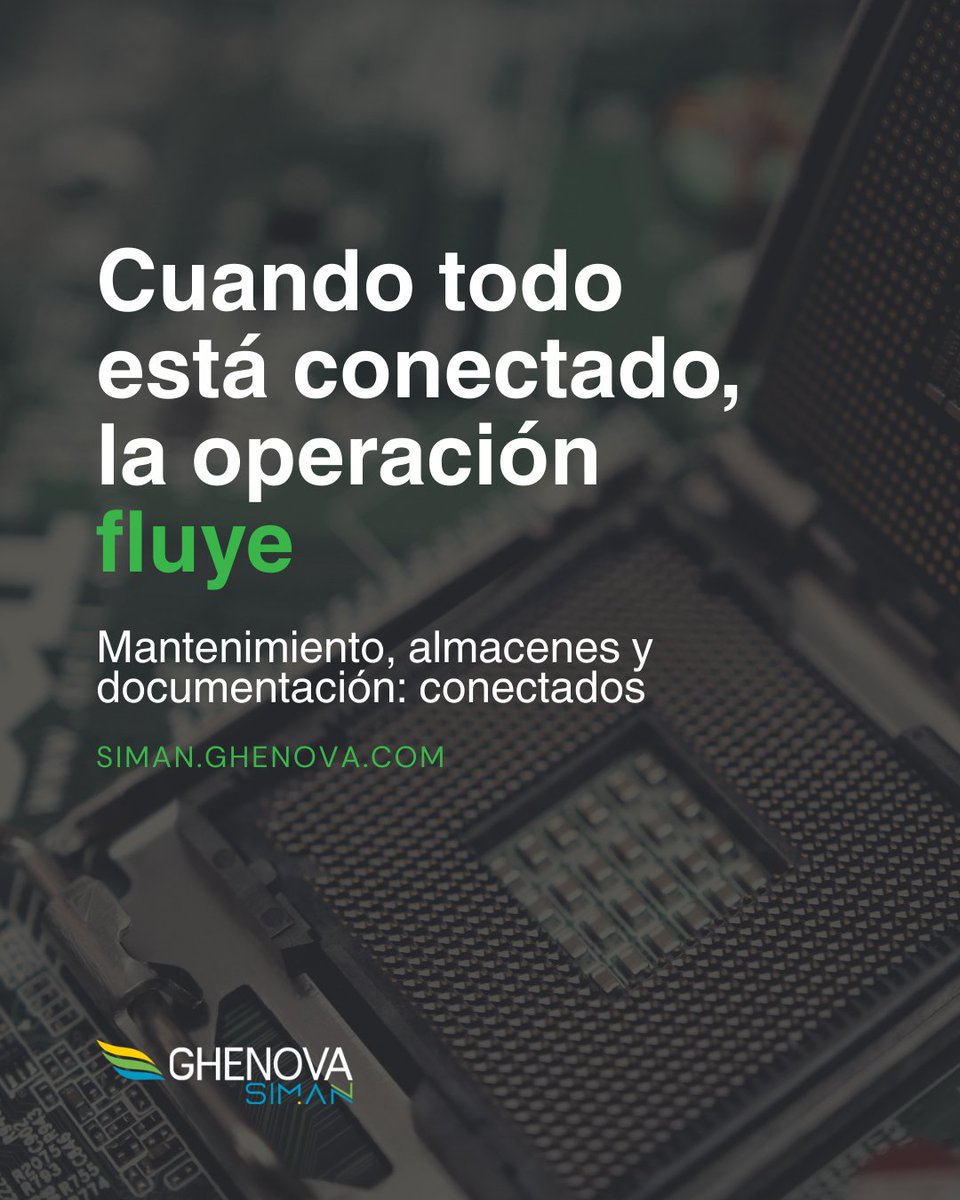 GHENOVASiman's tweet photo. 🔗 Cuando activos, inventarios, pedidos y documentación se gestionan de forma aislada, la eficiencia se resiente.

SIMAN integra mantenimiento, almacenes y proveedores en una única plataforma.

Una aplicación.
Procesos conectados.
Gestión integral.

🌐 https://t.co/c8j2kUjHc2 https://t.co/MvAFo3a5bE
