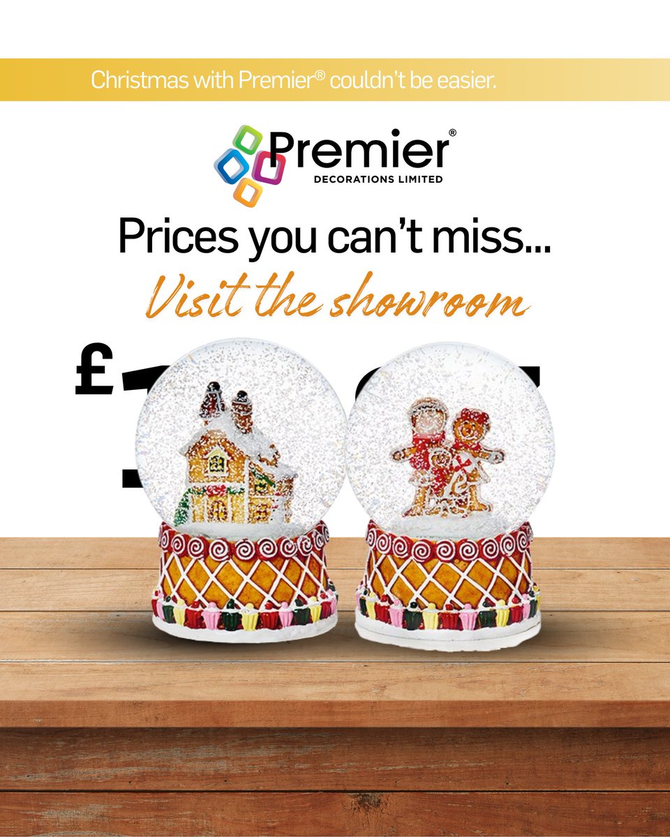PremierDecs's tweet photo. Prices you can’t miss.

Visit the Premier Decorations showrooms in Ruislip or Wrexham to browse the range at your leisure and see full pricing.

Speak to your Sales Manager to book in.

Christmas with Premier® couldn’t be easier. https://t.co/H5AMBcgjBL