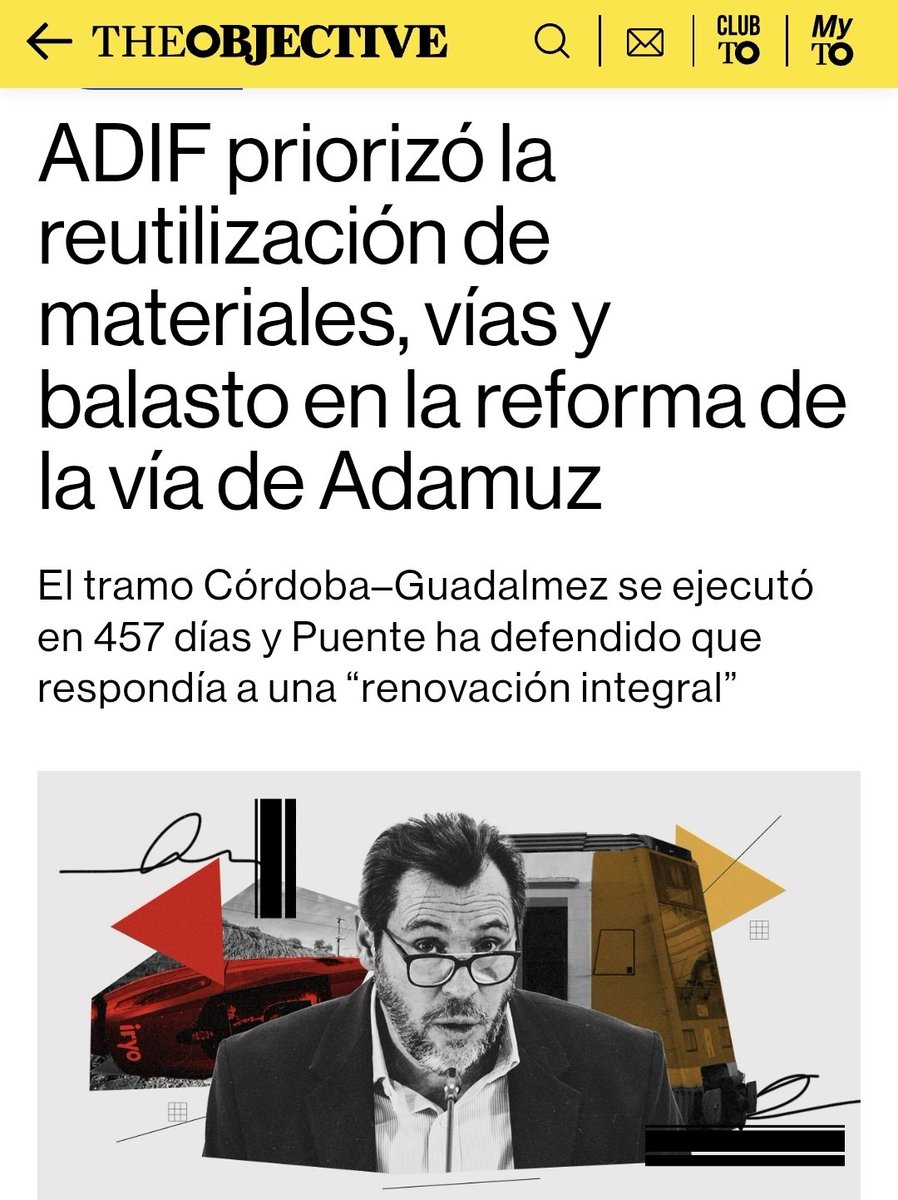LA TRAGEDIA ANUNCIADA

‼️‼️ ADIF priorizó la reutilización de materiales, vías y balasto en la reforma de la vía de Adamuz.

Pese a ello, el contrato se engordó de los 52,5 millones con IVA adjudicados hasta los 58,8 millones.

 theobjective.com/espana/2026-02…