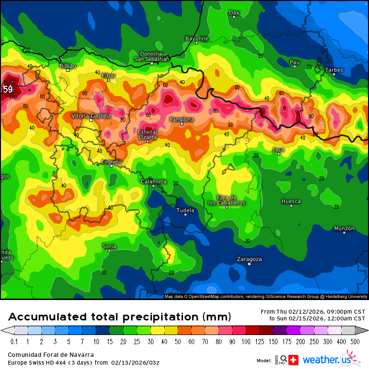 Meteonavarra_'s tweet photo. Buenos días, lluvia y viento que va a ir a más durante la mañana y sobre todo la tarde, con una cota de nieve que se mantendrá entre los 900 y 1200m, mañana esa cota puede bajar por debajo de los 700m de manera puntual. 
Acumulados: 
100-150 Orinales Norte y Pirineos
30-70 Centro https://t.co/9JIlG7IuUY