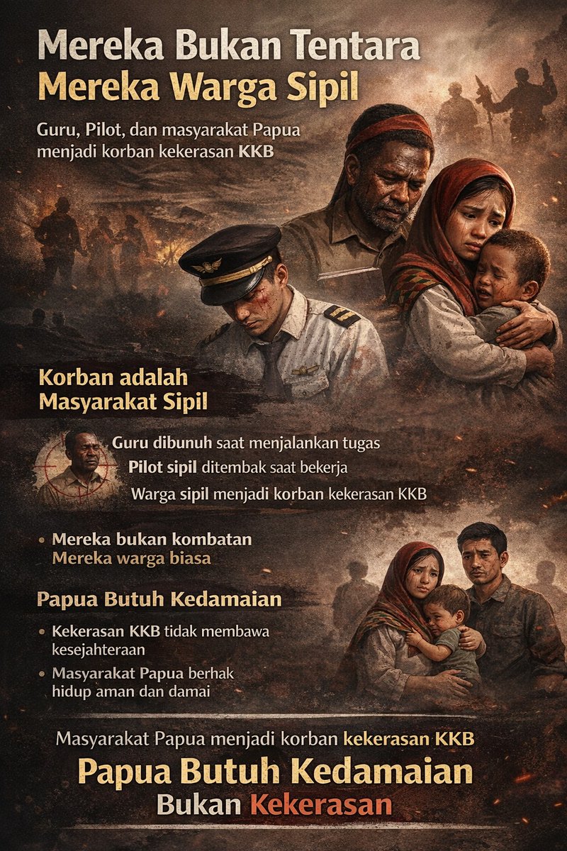 nyomvan's tweet image. Harus lebih banyak suara peduli pada keselamatan warga sipil di Papua dari ancaman KKB demi #IndonesiaDamai yang hangat