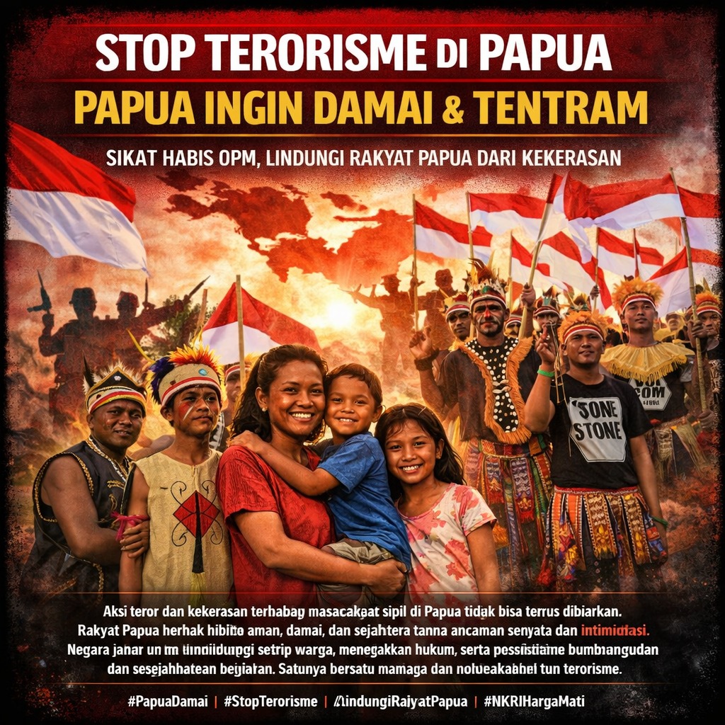 andi777923's tweet photo. Tidak ada tempat untuk terror di Papua. KKB bukan simbol perjuangan KKB adalah penjahat kemanusiaan sesungguhnya

ASEAN SEAblings #winmetawin Korsel KKPRL #TumpasKKB Stop Teror Di Papua #RISERCONCERTD1 Akselerasi Kemajuan NKRI  #NegoNekoDiShopee https://t.co/AIbCfTgEId