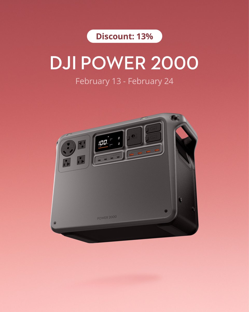 Save up to 13% on DJI Power 2000 🔋🎉
Portable, powerful, and ready for road trips, home backup, and everyday use.

Shop now on Amazon Canada 👉 amazon.ca/dp/B0FBRD1B8C
