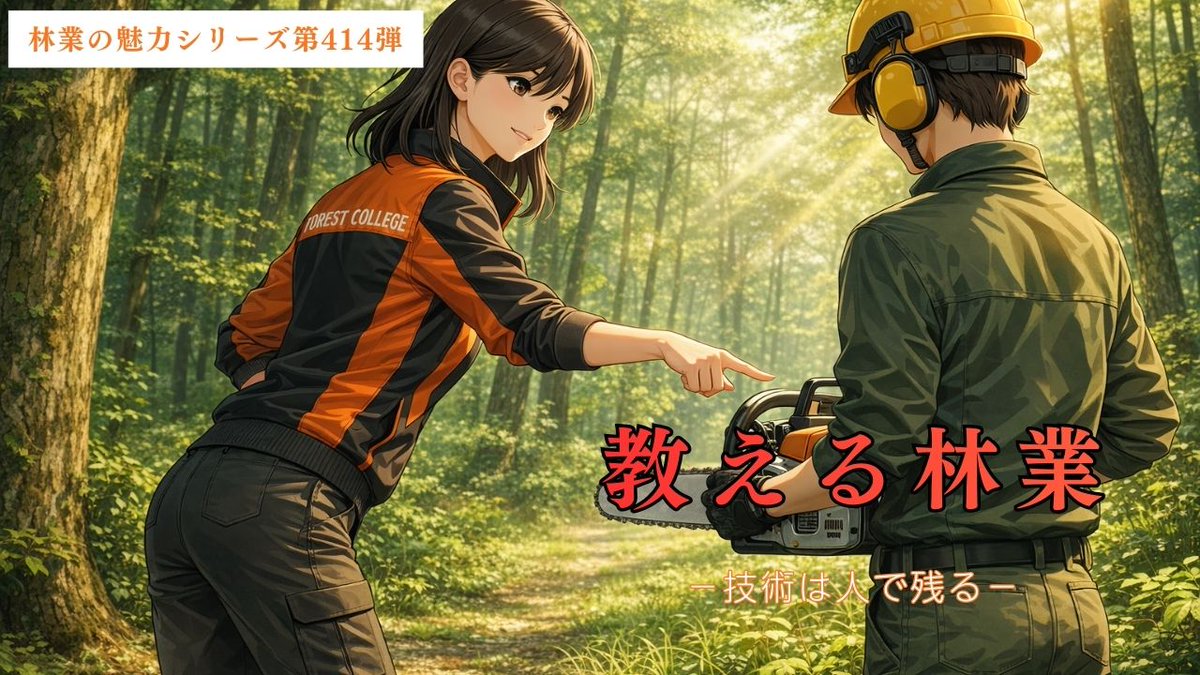 Wooden_tinys's tweet photo. 🌲林業の魅力シリーズ 第414弾
林業の未来は「たくさん伐れる人」より「教えられる人」が主役になる気がしています。技術は本では残らない。人から人へしか伝わらない。だから林業は教育の仕事でもある。これからは継承の時代。
👉https://t.co/9DRK1UBlwD
#林業 #林業の未来 #技術継承 #FORESTCOLLEGE https://t.co/nnIHpkubyD