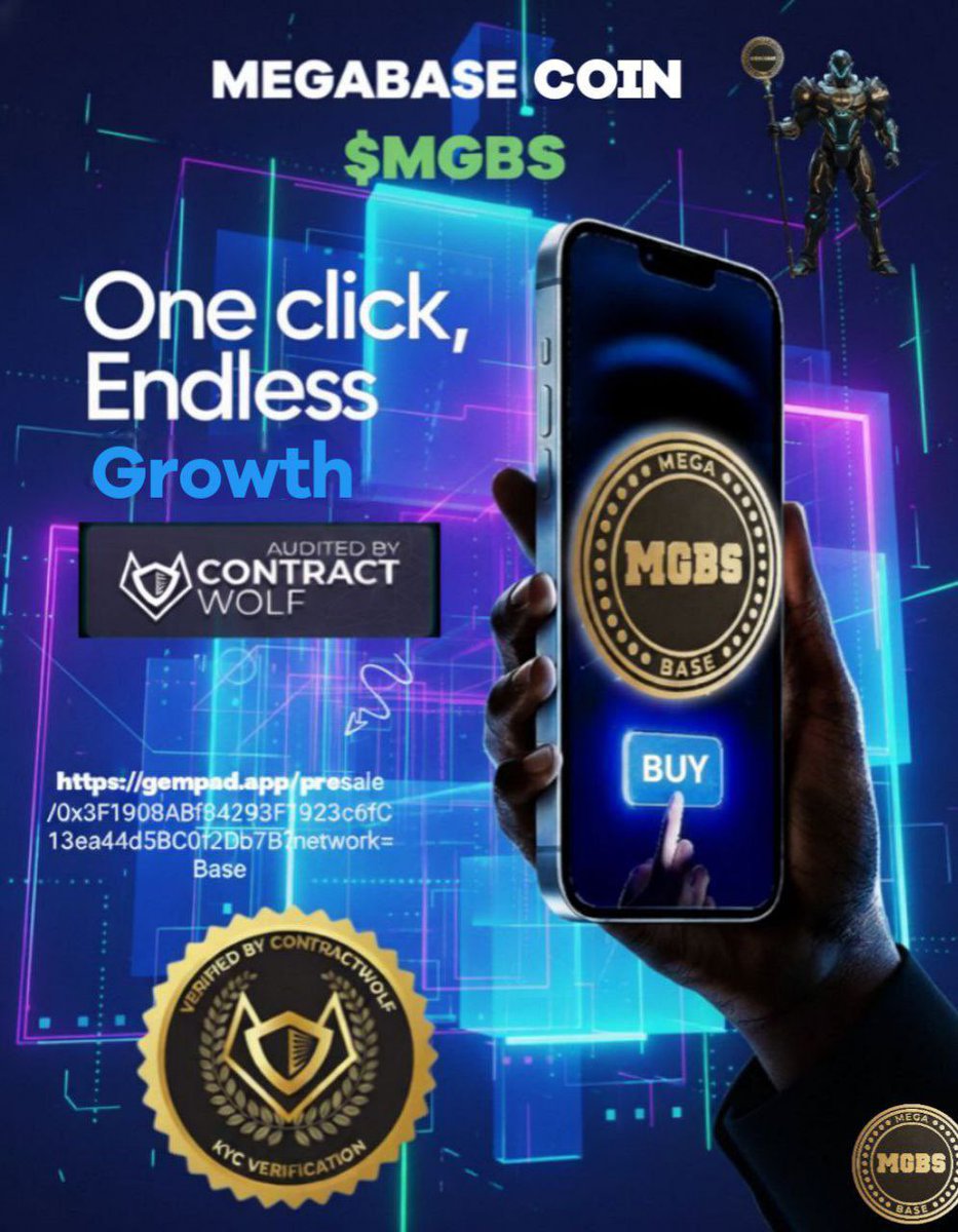 AFI_FORMIDABLE's tweet image. The time to buy $MGBS and earn rewards!
Buy @MegaBaseCoin across multiple trusted platforms:
Uniswap #Base Network
Dexscreener
Dextools
GeckoTerminal
Coinstore Alpha DEX
IndoEx CEX
Coinbase DEX

Supported Wallets
$MGBS is compatible with MetaMask and all Web3 compliant wallets.