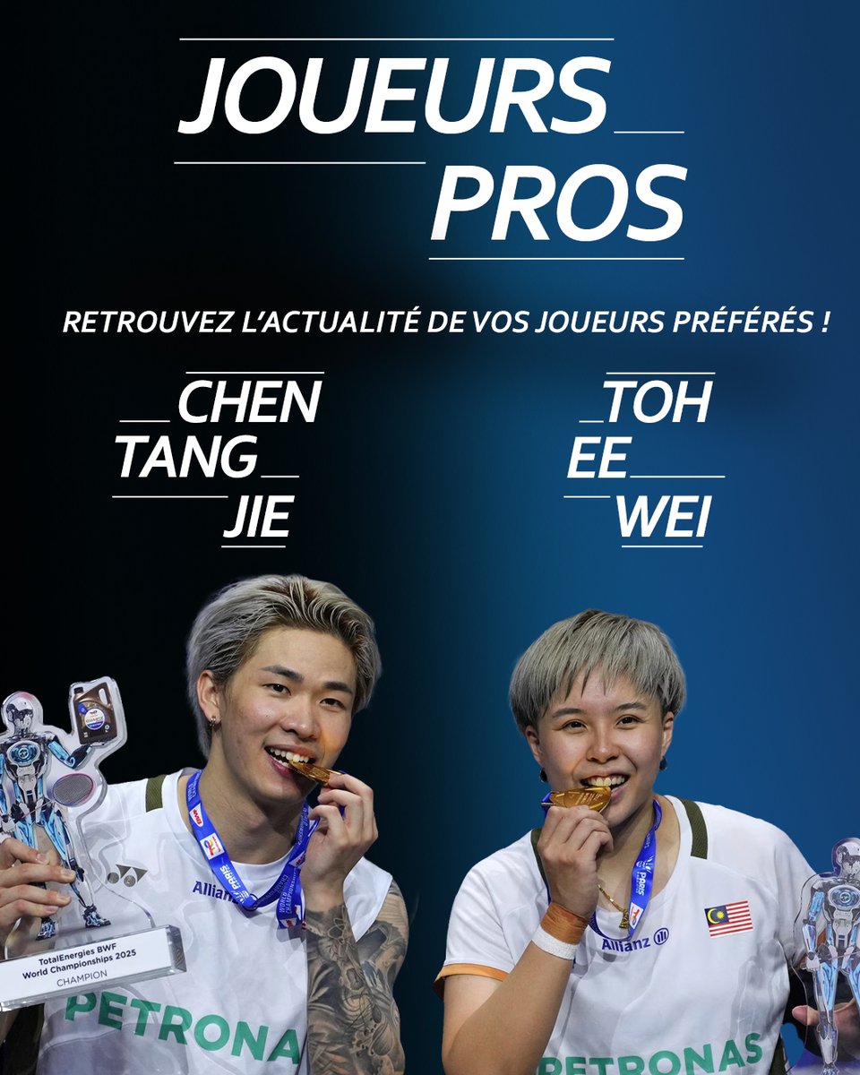 Chen Tang Jie &amp; Toh Ee Wei ✨ Un duo au sommet qui a vécu des hauts et des bas.

Chen Tang Jie 👉 badmania.fr/joueur-pro-103…

Toh Ee Wei 👉 badmania.fr/joueur-pro-104…

#badminton #badmintonplayer #bwf #badmania #yonexbadminton #yonexfrance